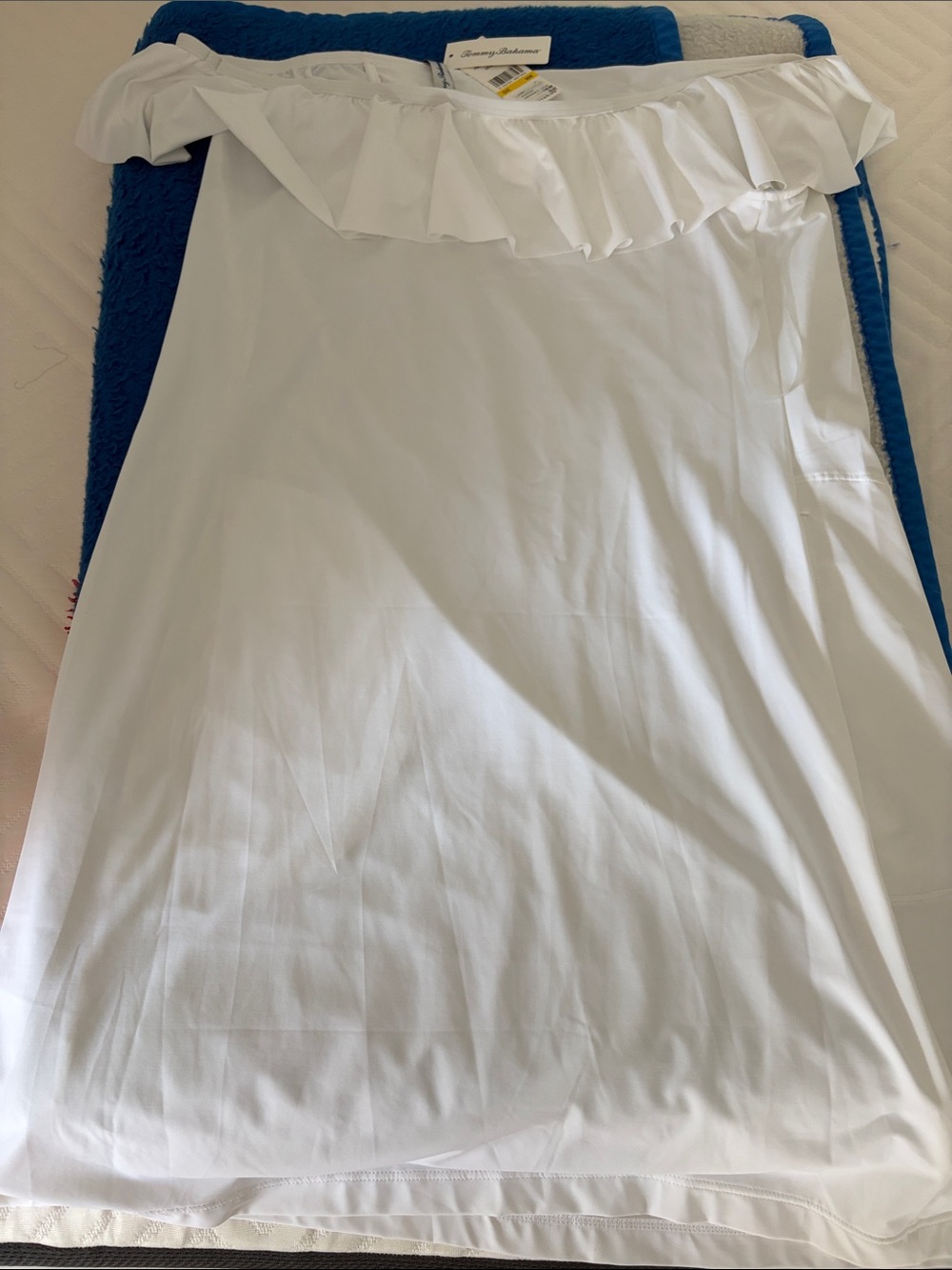 Tommy Bahama White Ruffle A-Line Skirt